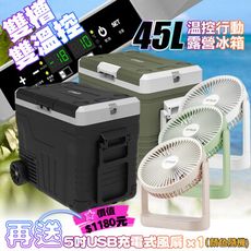 GPLUS 雙槽+雙溫控GP-MCR02 45L溫控行動露營冰箱 送 BF-D001 5吋電風扇1台