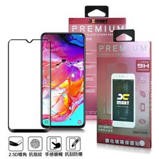 Xmart for 三星 Samsung Galaxy A70 超透滿版 2.5D 鋼化玻璃貼-黑