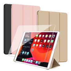 AISURE for iPad 2019 10.2吋豪華三折保護套+9H鋼化玻璃貼組合