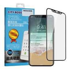 CITYBOSS for iPhone Xs/iPhone X 霧面防眩鋼化玻璃保護貼-黑