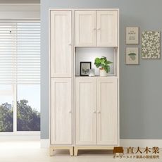直人木業-COCO田園奶油風鞋櫃組92公分-左開款(左開二門32公分+中空60公分)