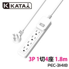 【Katai】3孔1開關4插座MIT台灣製造延長線180cm/PEC-31418