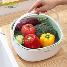 【ECOCO意可可】洗菜籃 大款 瀝水籃 廚房 收納 洗菜 瀝水 蔬菜 水果 擺盤 清洗 籃子