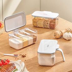 【ECOCO意可可】調味料罐 鹽罐 鹽巴罐 調味粉罐 調味罐 調味盒 定量調味罐 收納罐 香料罐