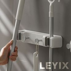 【樂藝思 LEYIX】拖把架 正面款 支架收納架 掃把架 掃具收納 浴室掛架 掛勾 拖把夾