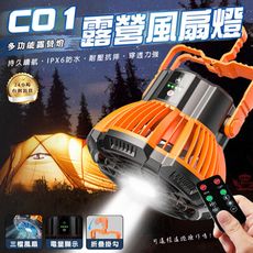 C01露營風扇燈 風扇+LED照明二合一 附遙控器 三檔切換 可提可掛
