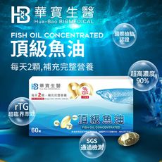 【華寶生醫】高濃度魚油頂級魚油(60顆/盒)