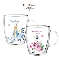 Peter Rabbit 彼得兔 比得兔雙層玻璃杯 - 比得兔+潔瑪鴉