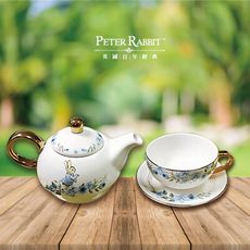 ⚡送 小圓墊⚡PETER RABBIT 彼得兔 比得兔青花瓷子母壺杯盤禮盒組