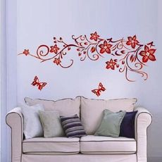 創意壁貼--蝴蝶、花 1702-1029【AF01013-1029】