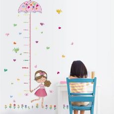 創意壁貼--撐傘女孩身高尺 SK7043-1006【AF01013-1006】