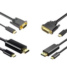 TYPE-C高畫質影音轉接線1.8米 4K 60HZ(DVI/DP/HDMI/VGA)