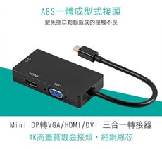 黑色 Mini DP 三合一轉換器-Adapter04