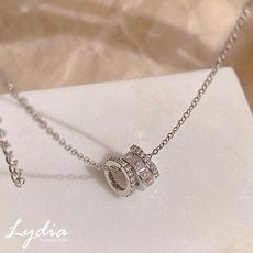 韓版圓環鋯石輕奢閃鑽鈦鋼鎖骨鏈(銀)