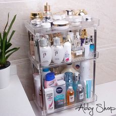 Abby生活百貨》超大浴室化妝品收納盒 (三層) 壓克力收納盒 透明收納盒 化妝櫃 收納架 置物架
