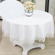 白色水溶花邊蕾絲桌布