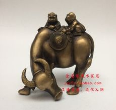 純銅牧童騎牛金童玉女招財牛旺財居家工藝品擺件