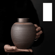 日式粗陶茶葉罐