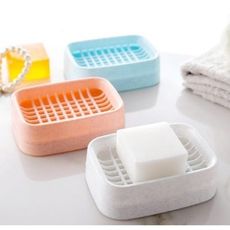雙層瀝水肥皂盒浴室衛生間手工皂架洗臉香皂盒塑料皂托2入