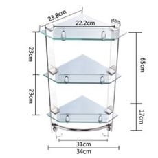 不銹鋼玻璃三層三角型壁掛角架