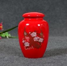 紅色茶葉罐陶瓷