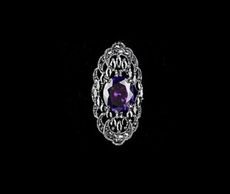 時尚女王飾品紫寶石榴石超大誇張鑲鑽戒指