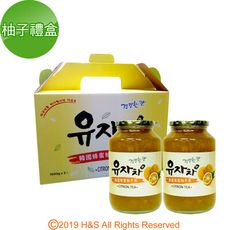 《 柚和美》韓國蜂蜜生柚子茶禮盒(1kg/2入)