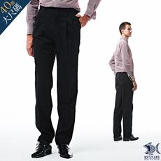 【NST Jeans】男中高腰打摺褲 夏季薄款 noir黑 細純棉002(8727)大尺碼