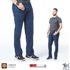 【KDLK紳士男褲】男淺色牛仔褲 中腰直筒 日本藍織紋 390(2034)
