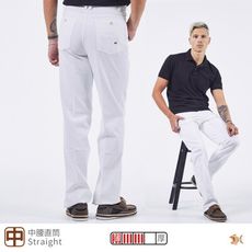 【NST Jeans】40+減齡穿搭必備白褲(中腰直筒) 台製 男 中壯年服飾 398-66869