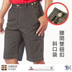 【NST Jeans】 腰間雙鈕扣 撞色縫線 男斜口袋短褲-中腰 397-25966