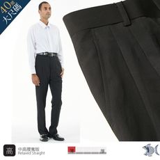 【NST Jeans】男西裝褲 打摺中高腰寬版 夏季薄款 免燙超細纖維素黑001(7279)