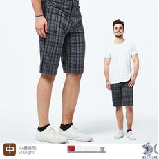 【NST Jeans】男短褲 英倫復古灰格紋 吸濕排汗(中腰直筒) 390(9496) 台灣製