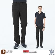 【NST Jeans】男休閒褲 中腰直筒 法蘭西黑爵士 鬆爽輕磅390(5855) 台灣製 大尺碼