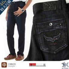 【NST Jeans】特大尺碼46腰 彈性牛仔男褲 中腰直筒 瀑布流刷色 390-5826/3298