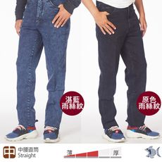 【NST Jeans】美式酷文字 湛藍雨絲紋牛仔男褲(中腰直筒) 395(66773)