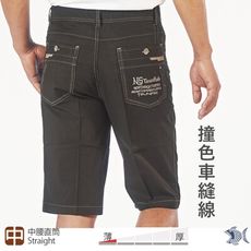【NST Jeans】 黑色之作 結構感縫線 男短褲(中腰) 393(25967)