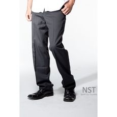 【NST Jeans】無打摺西裝褲 中腰直筒 黑色羊毛 390(5820)