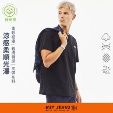 【NST Jeans】恆逸・經典｜Classic 柔順光澤高規絲光棉 曜岩黑 男彈性T恤80000