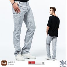 【NST Jeans】男休閒褲 中腰直筒 灰白印花 寧靜的初夏390(5752)紳士專櫃