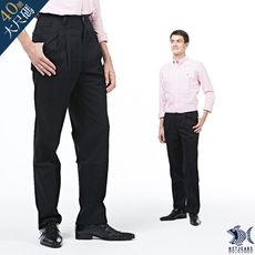 【NST Jeans】男中高腰打摺褲 夏季薄款寬版 經典black系列 細直紋002(8726)