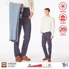 【NST Jeans】不厚的磨毛牛仔褲(中腰直筒) 男 保暖 台製395(66805)