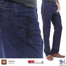 【NST Jeans】大尺碼 男牛仔褲 中腰直筒 太平洋鈷藍色 細燈芯絨390(5865)台灣製