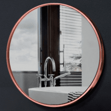 鏡子 圓鏡 鏡子帶置物架 90cm 化妝鏡 北歐鋁合金浴室鏡子免釘壁掛鏡子廁所洗手間鏡子圓鏡浴室鏡