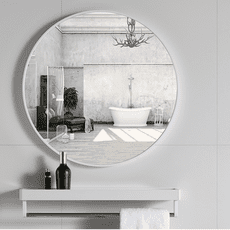 圓鏡 鏡子 50CM 化妝鏡 壁掛鏡 北歐浴室鏡子 衛生間圓形鏡子 免打孔 壁掛 廁所洗手間 化妝鏡