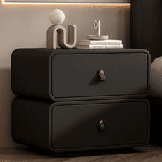 40x40x48cm 抽屜櫃 矮櫃 床頭櫃 儲物櫃家用現代簡約創意方糖圓角輕奢皮質臥室收納櫃免安裝