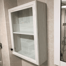定制 防水鋁合金壁掛櫃 45*61*15CM邊櫃 衛生間收納櫃 玻璃門壁櫃 掛墻式置物櫃 儲物櫃吊櫃