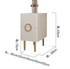 50CM 收納櫃 邊櫃 抽屜櫃 置物櫃 簡約現代輕奢巖板皮質床頭櫃北歐加高臥室床邊抽屜櫃 免安裝