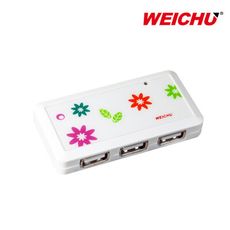 威聚科技 USB 2.0 星花戀 4埠 HUB集線器(附贈USB線)  HU-510W