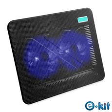 逸奇e-Kit 11cm雙風扇超薄筆電散熱墊-黑色款 CKT-N192_BK